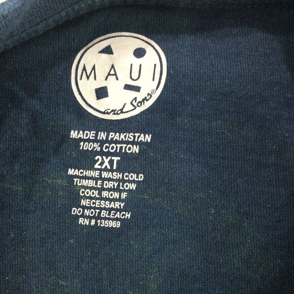 Maui T-Shirt Men’s Size 2XT Color Blue Graphic Tee - Picture 4 of 10